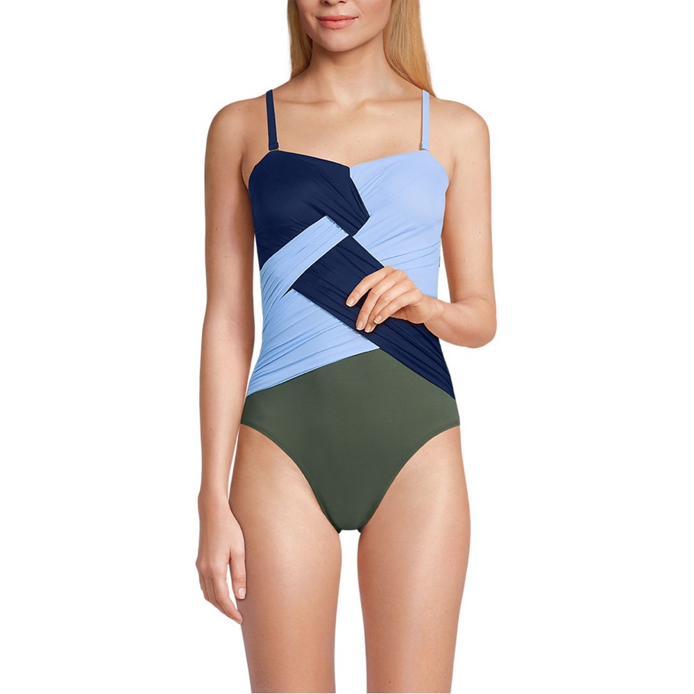 Stylish Blue and Green Women's Swimsuit